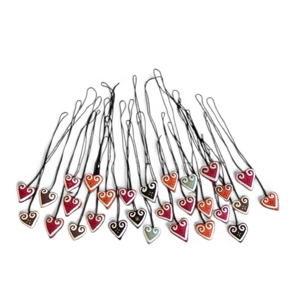 Hmong Embroidered Fabric Hearts from Laos - Picture 1 of 15